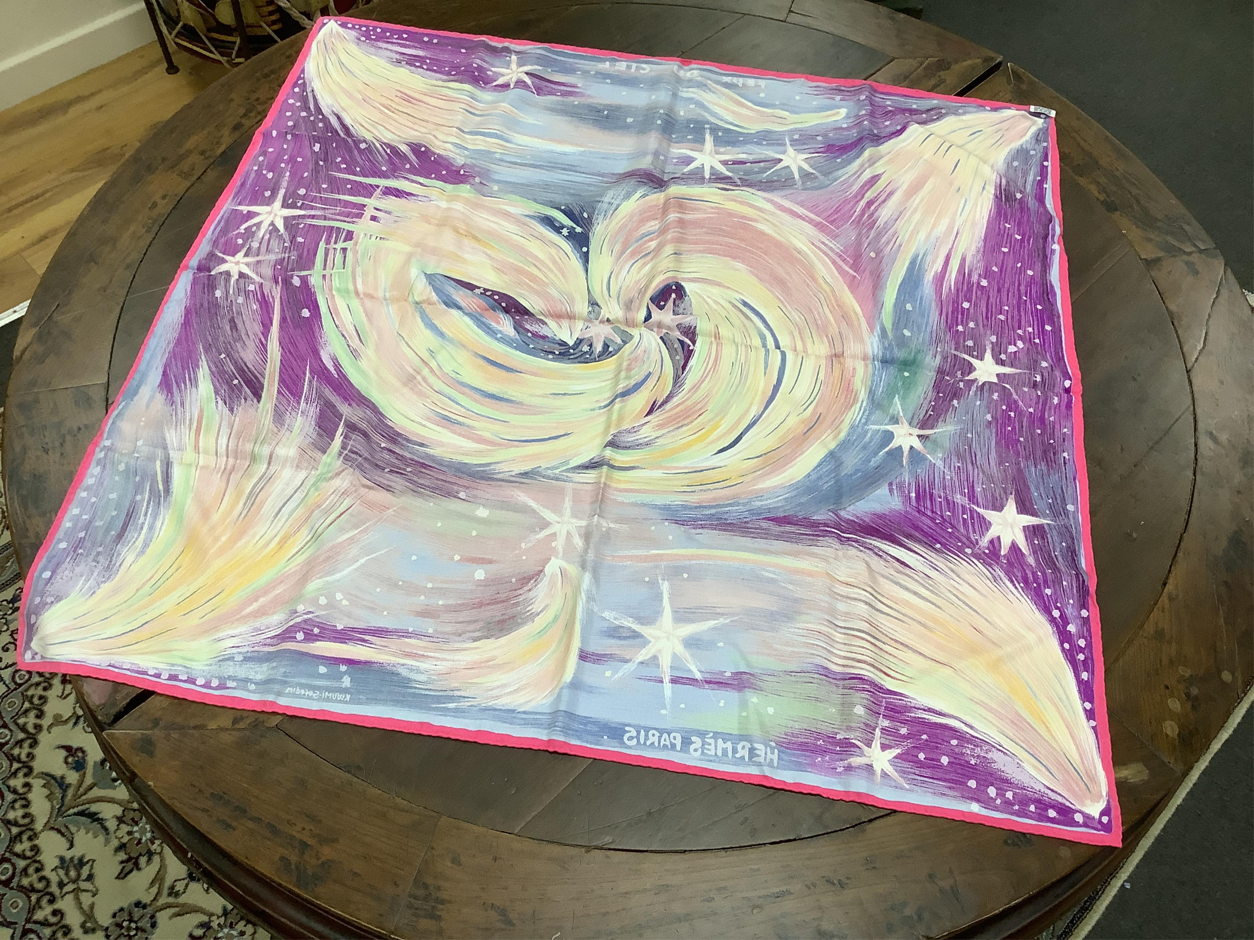 Two Hermes scarves, boxed